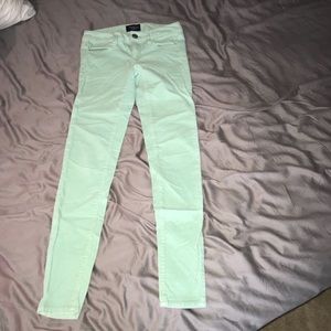 Mint green corduroy jeggings